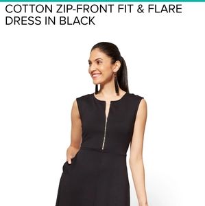 BLUE Zip Front skater/fit & flare With Pockets